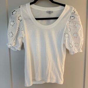 Rails White Eyelet Puff Sleeve Blouse